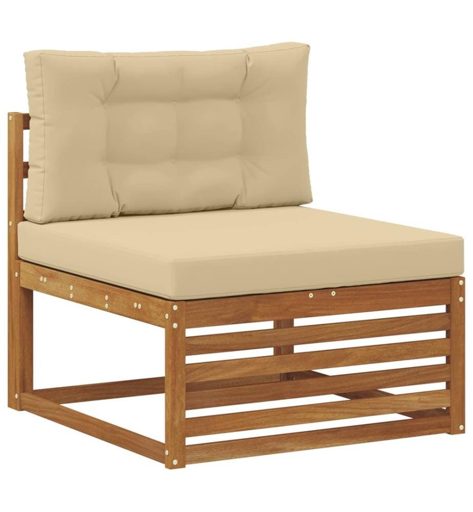 vidaXL Ensemble de canapés d'extérieur 7 pcs Naturel et Beige
