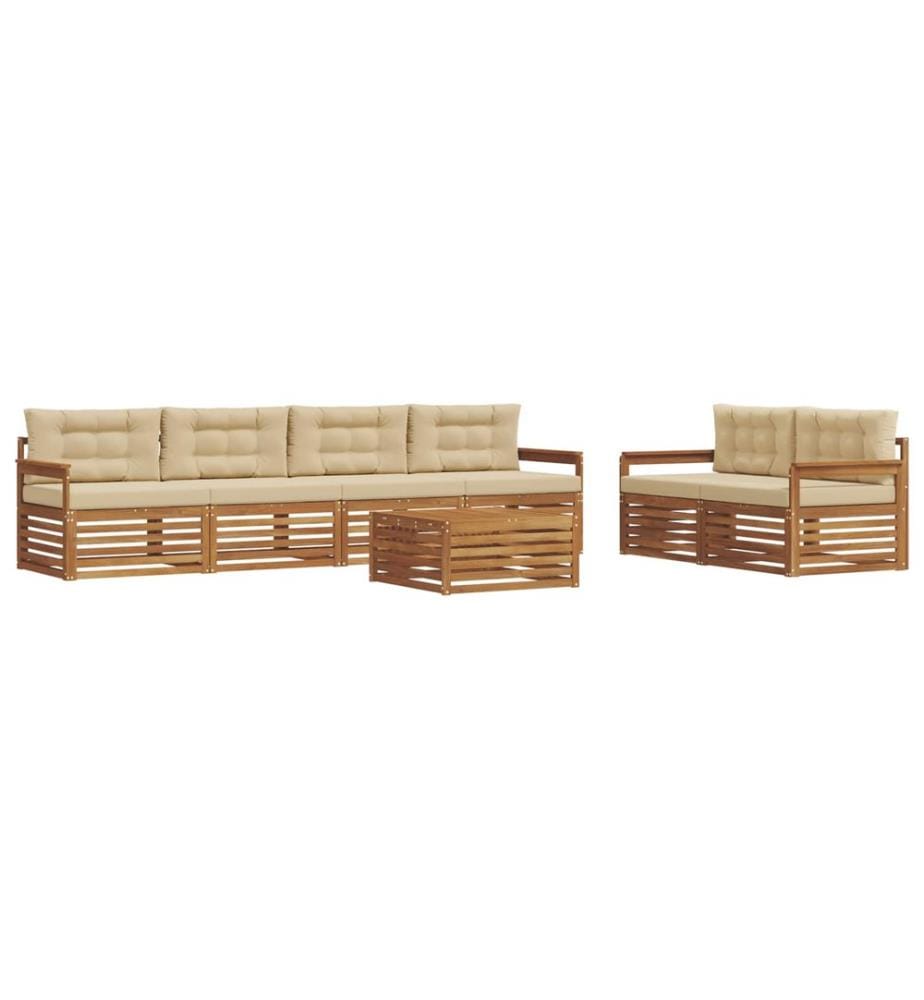 vidaXL Ensemble de canapés d'extérieur 7 pcs Naturel et Beige
