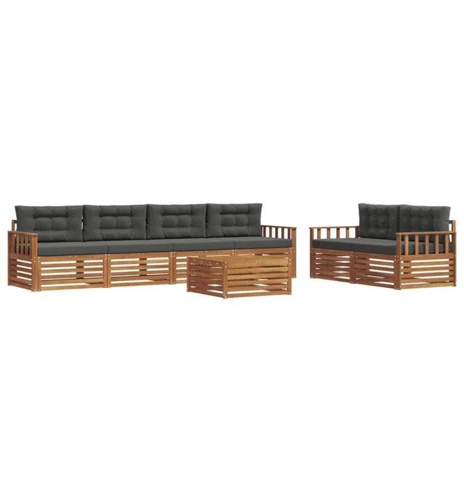 vidaXL Ensemble de canapés d'extérieur 7 pcs Naturel et Anthracite