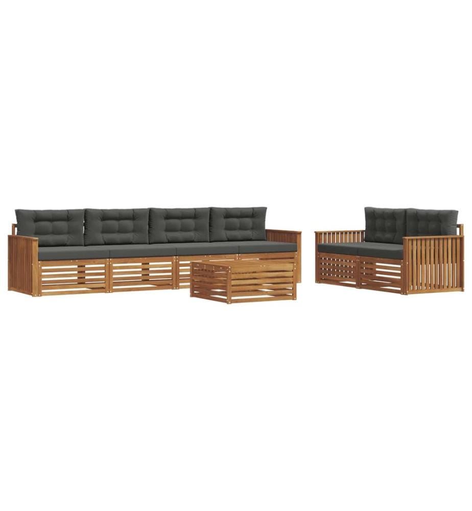 vidaXL Ensemble de canapés d'extérieur 7 pcs Naturel et Anthracite