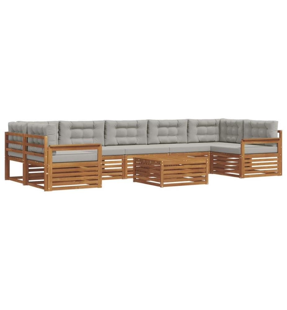 vidaXL Ensemble de canapés d'extérieur 8 pcs Gris Naturel et Clair