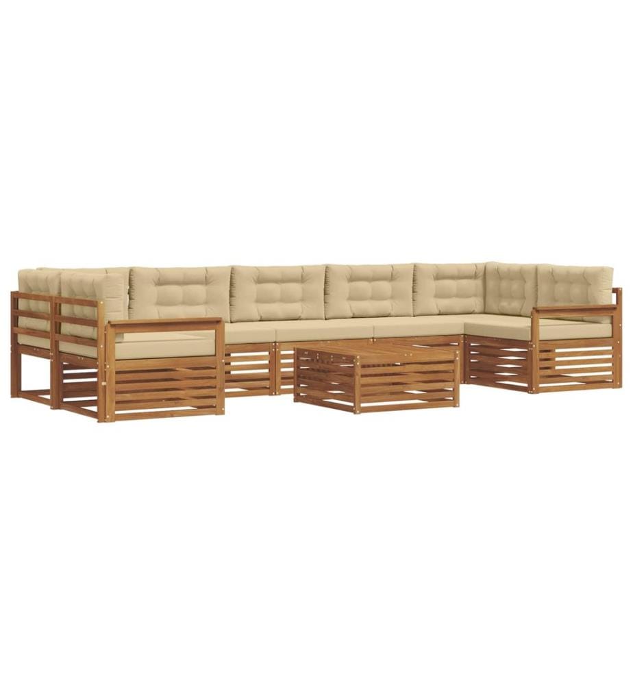 vidaXL Ensemble de canapés d'extérieur 8 pcs Naturel et Beige