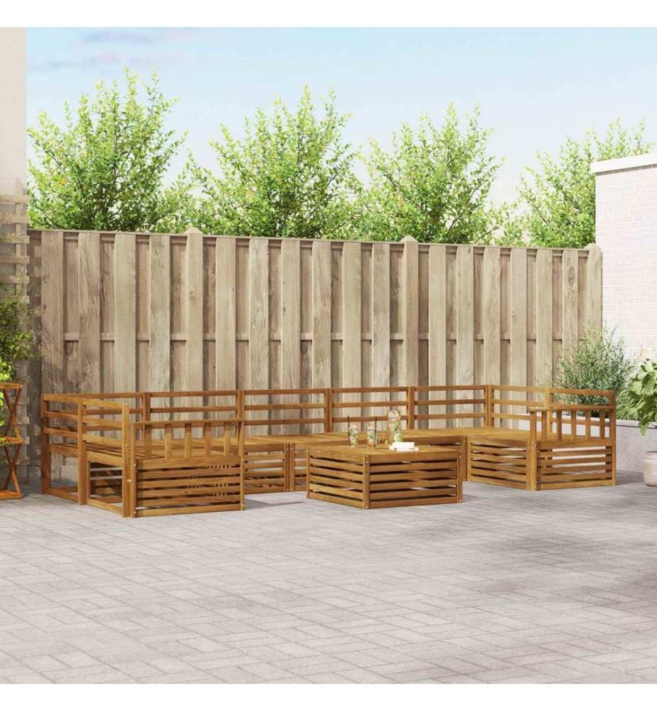vidaXL Ensemble de canapés d'extérieur 8 pcs Naturel