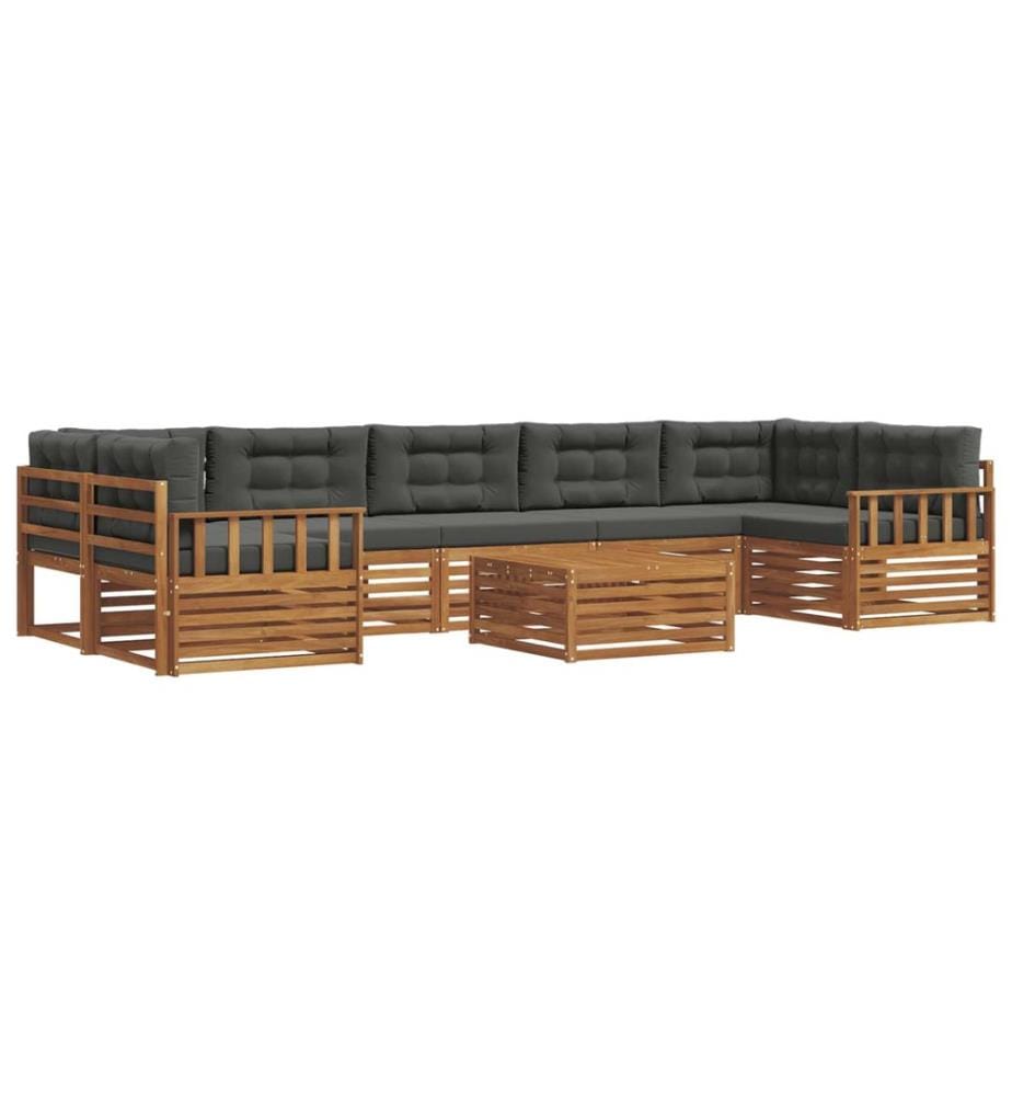 vidaXL Ensemble de canapés d'extérieur 8 pcs Naturel et Anthracite