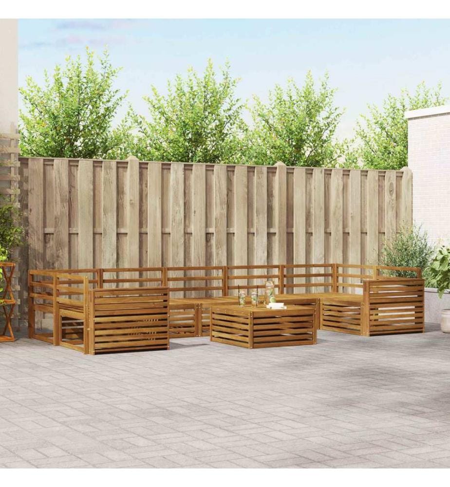 vidaXL Ensemble de canapés d'extérieur 8 pcs Naturel