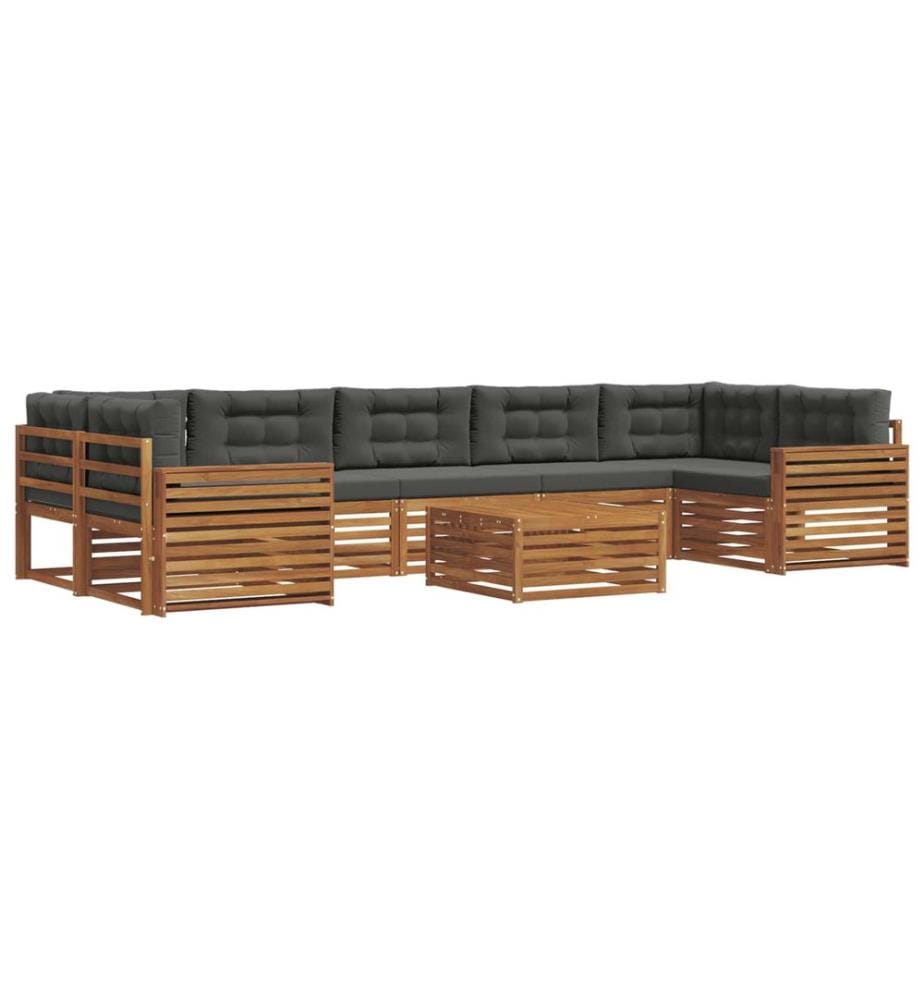 vidaXL Ensemble de canapés d'extérieur 8 pcs Naturel et Anthracite