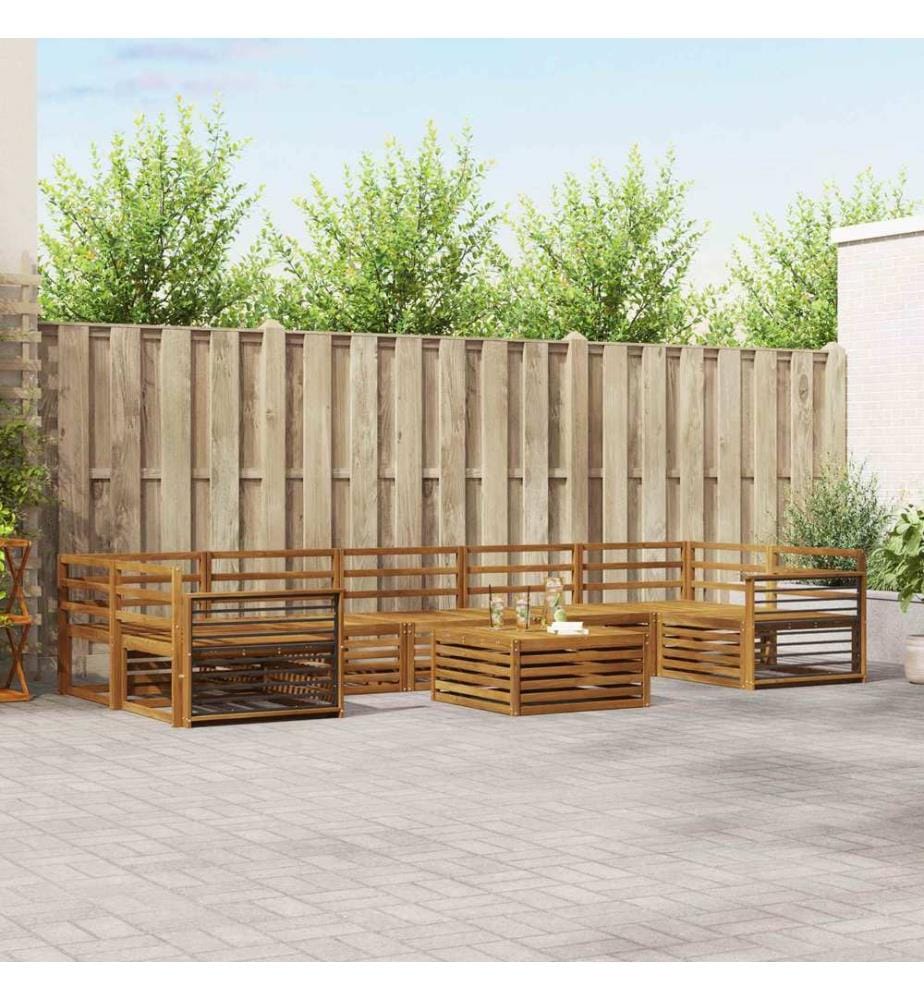 vidaXL Ensemble de canapés d'extérieur 8 pcs Naturel