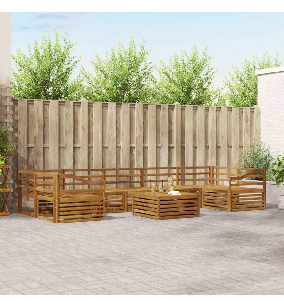 vidaXL Ensemble de canapés d'extérieur 8 pcs Naturel