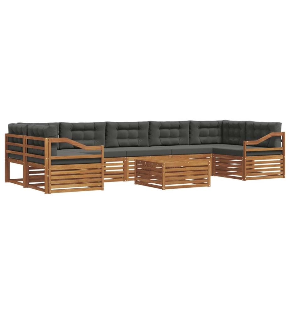 vidaXL Ensemble de canapés d'extérieur 8 pcs Naturel et Anthracite