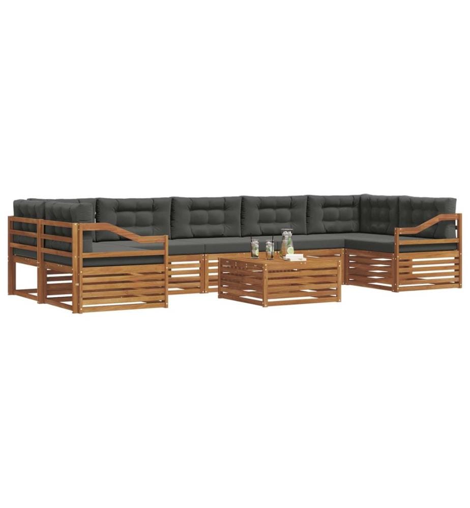 vidaXL Ensemble de canapés d'extérieur 8 pcs Naturel et Anthracite