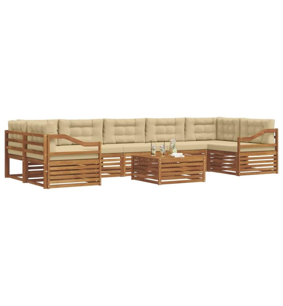 vidaXL Ensemble de canapés d'extérieur 8 pcs Naturel et Beige