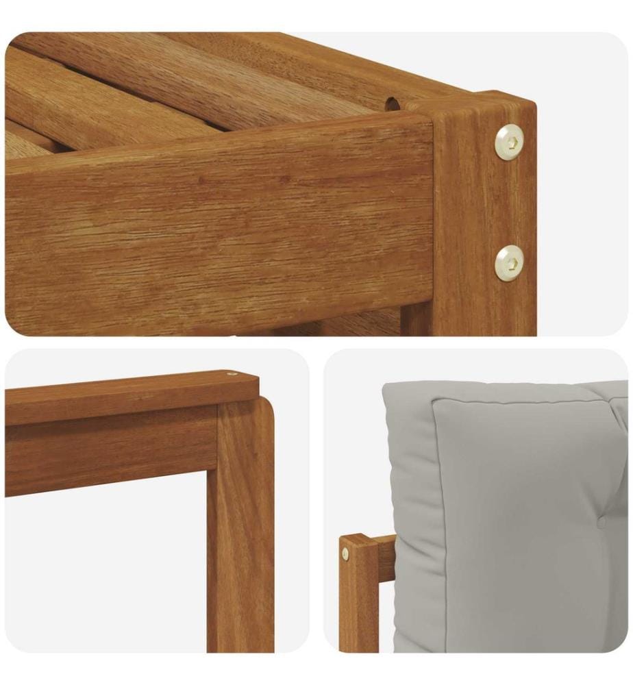vidaXL Ensemble de canapés d'extérieur 5 pcs Gris Naturel et Clair
