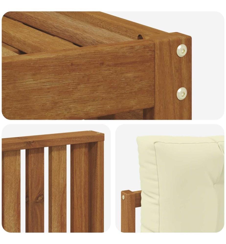 vidaXL Ensemble de canapés d'extérieur 5 pcs Naturel et Crème