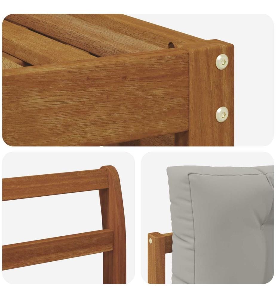 vidaXL Ensemble de canapés d'extérieur 5 pcs Gris Naturel et Clair