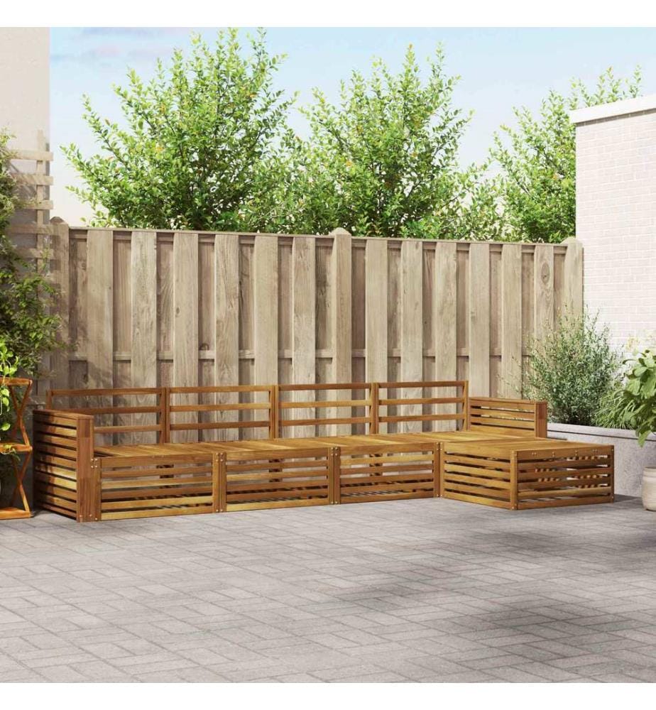 vidaXL Ensemble de canapés d'extérieur 5 pcs Naturel