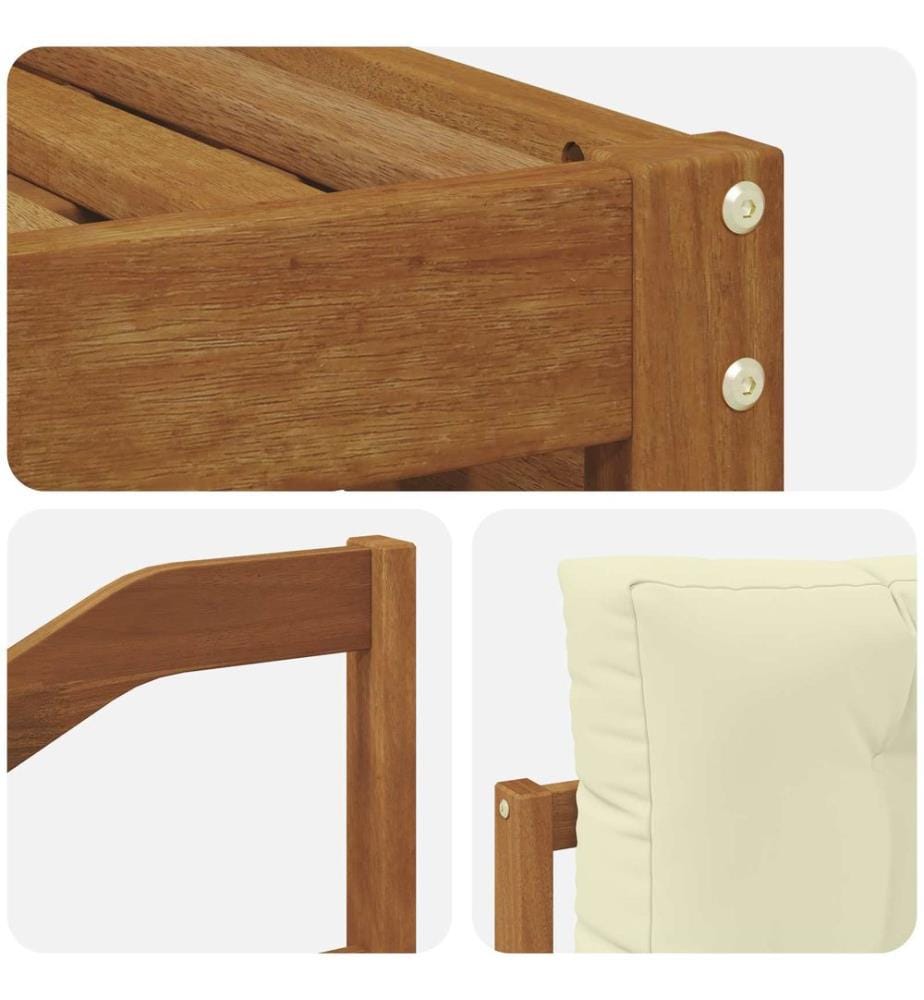 vidaXL Ensemble de canapés d'extérieur 5 pcs Naturel et Crème