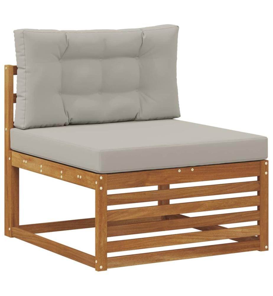 vidaXL Ensemble de canapés d'extérieur 4 pcs Gris Naturel et Clair