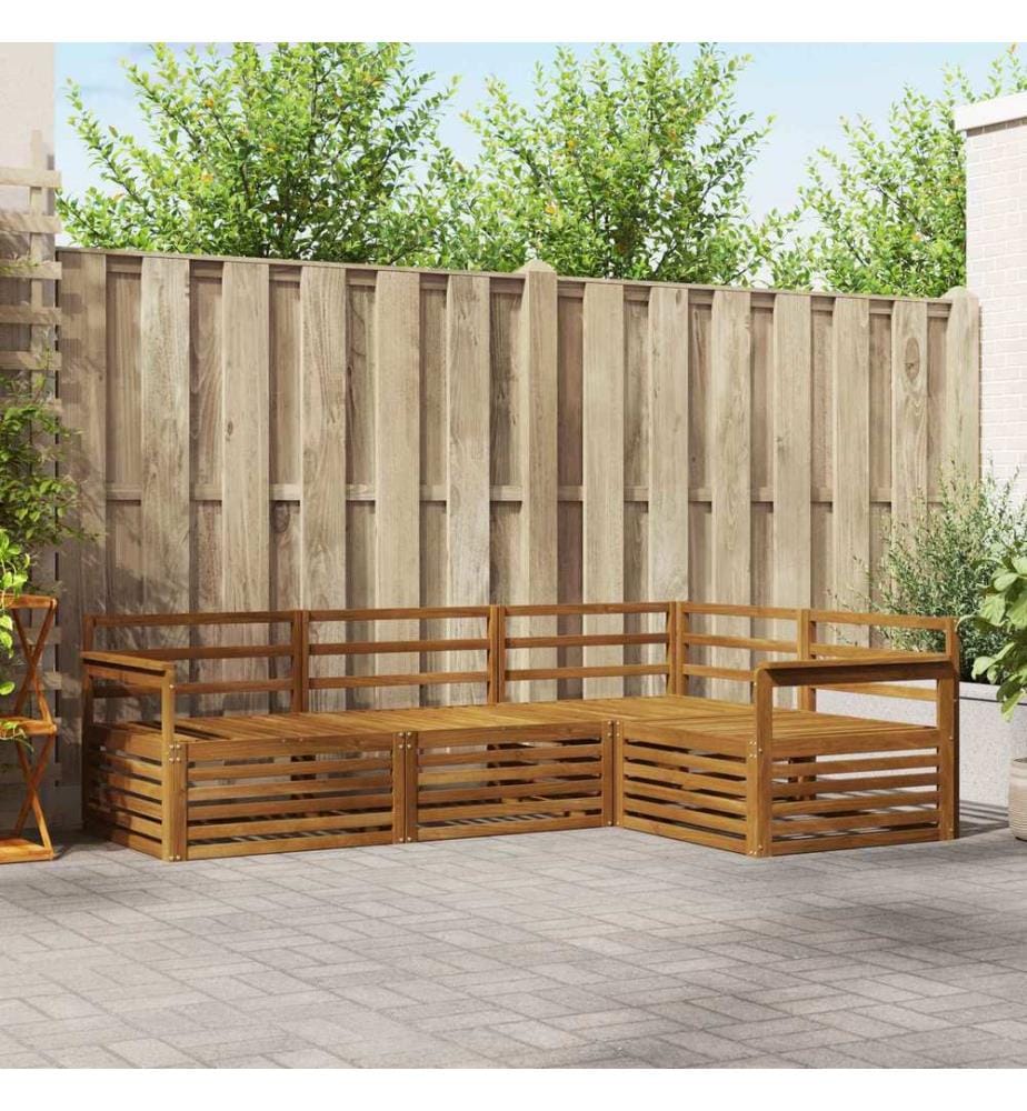 vidaXL Ensemble de canapés d'extérieur 4 pcs Naturel