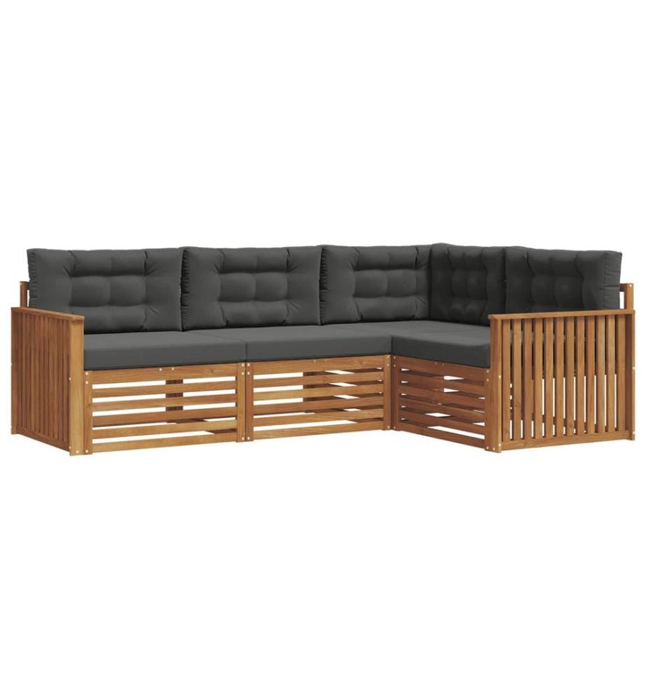 vidaXL Ensemble de canapés d'extérieur 4 pcs Naturel et Anthracite