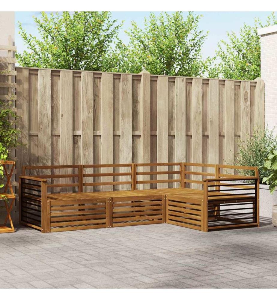 vidaXL Ensemble de canapés d'extérieur 4 pcs Naturel