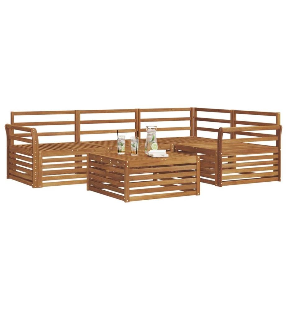 vidaXL Ensemble de canapés d'extérieur 5 pcs Naturel