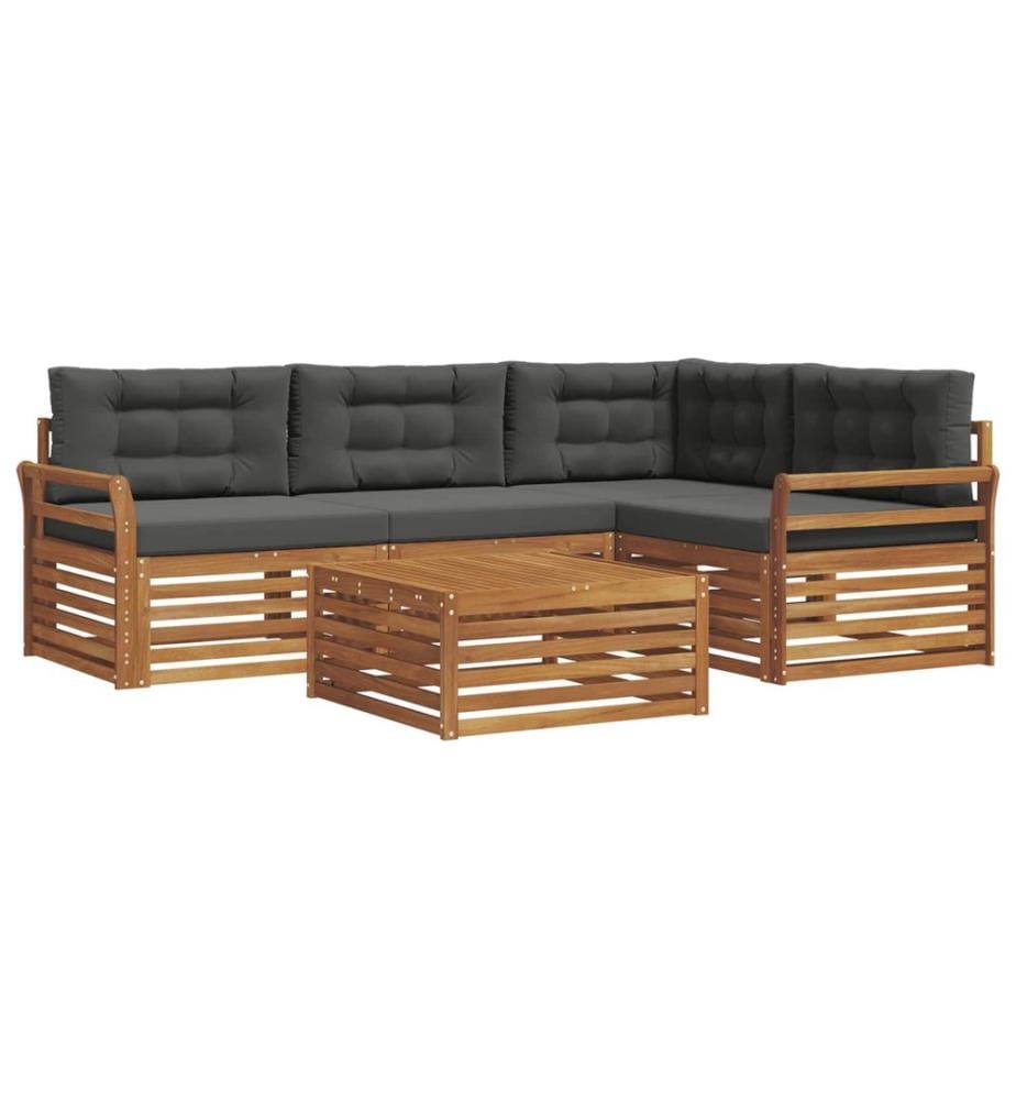 vidaXL Ensemble de canapés d'extérieur 5 pcs Naturel et Anthracite