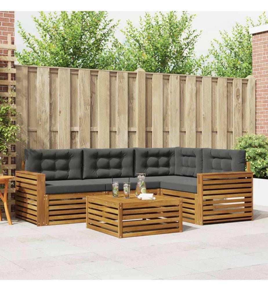 vidaXL Ensemble de canapés d'extérieur 5 pcs Naturel et Anthracite