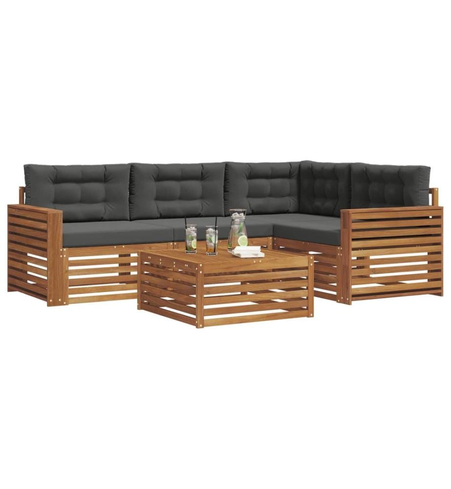 vidaXL Ensemble de canapés d'extérieur 5 pcs Naturel et Anthracite
