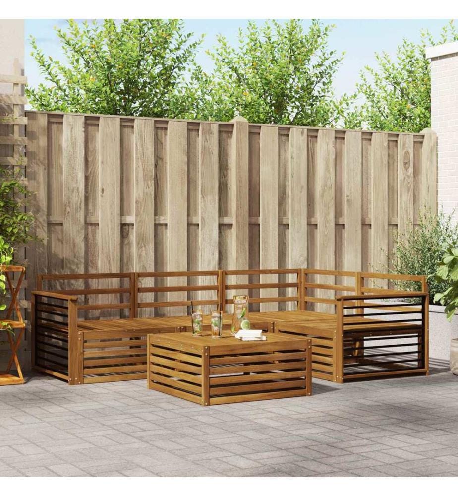 vidaXL Ensemble de canapés d'extérieur 5 pcs Naturel