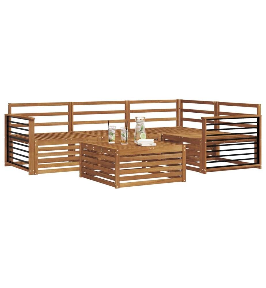 vidaXL Ensemble de canapés d'extérieur 5 pcs Naturel