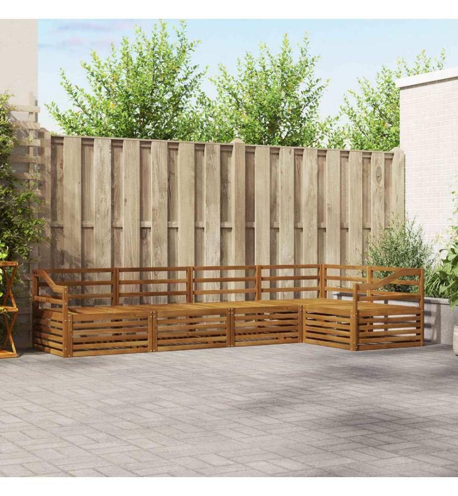 vidaXL Ensemble de canapés d'extérieur 5 pcs Naturel