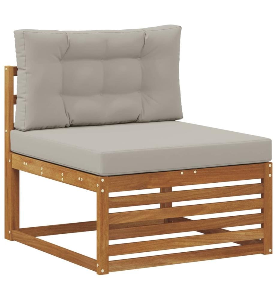 vidaXL Ensemble de canapés d'extérieur 5 pcs Gris Naturel et Clair