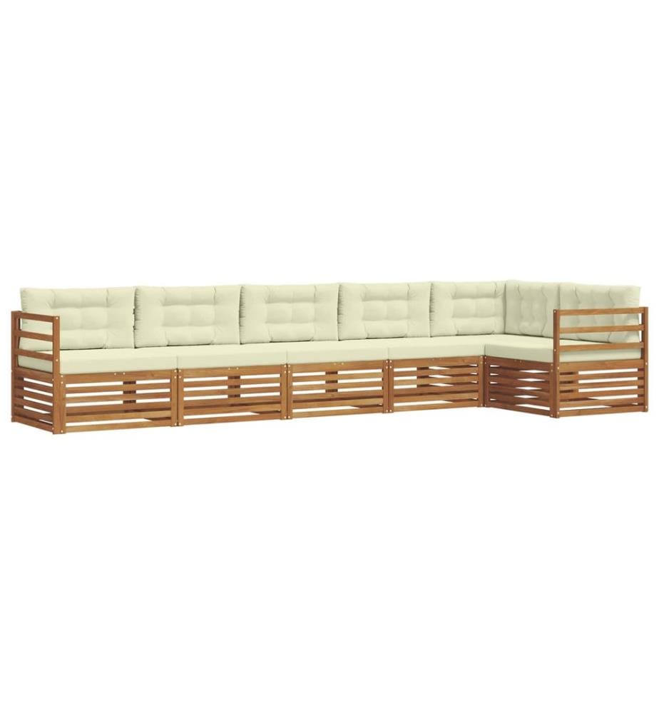 vidaXL Ensemble de canapés d'extérieur 6 pcs Naturel et Crème