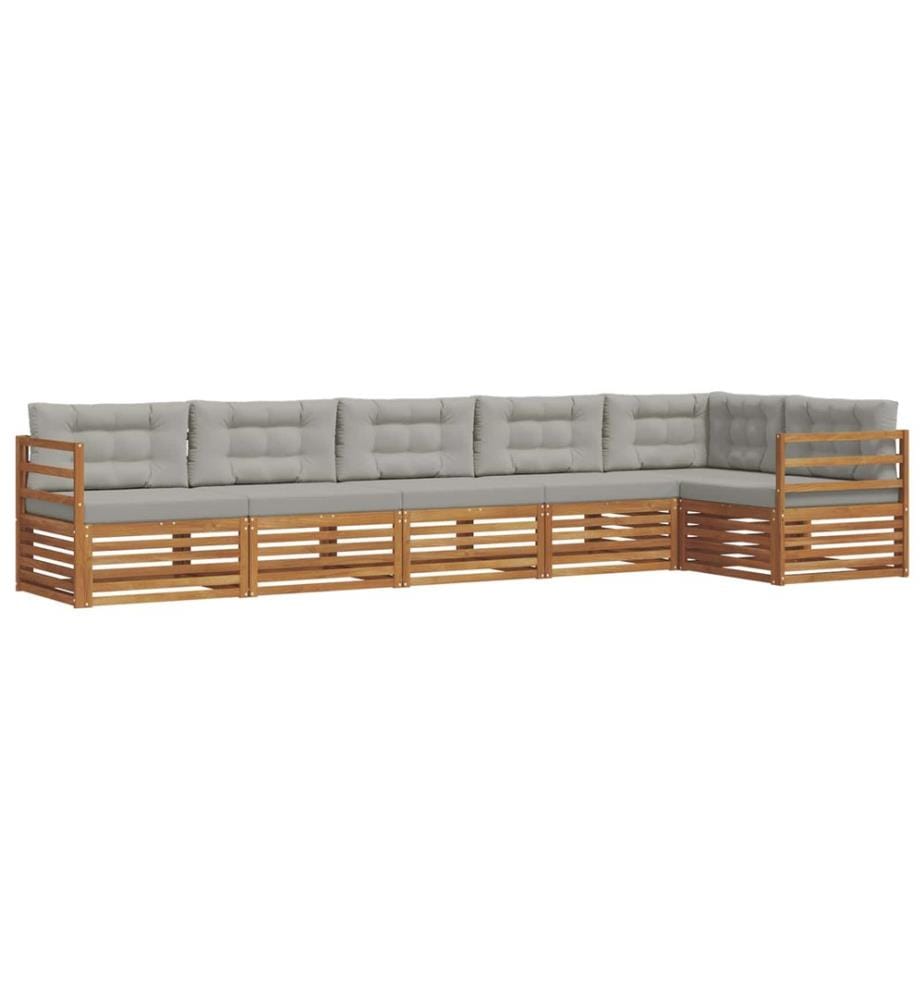 vidaXL Ensemble de canapés d'extérieur 6 pcs Gris Naturel et Clair