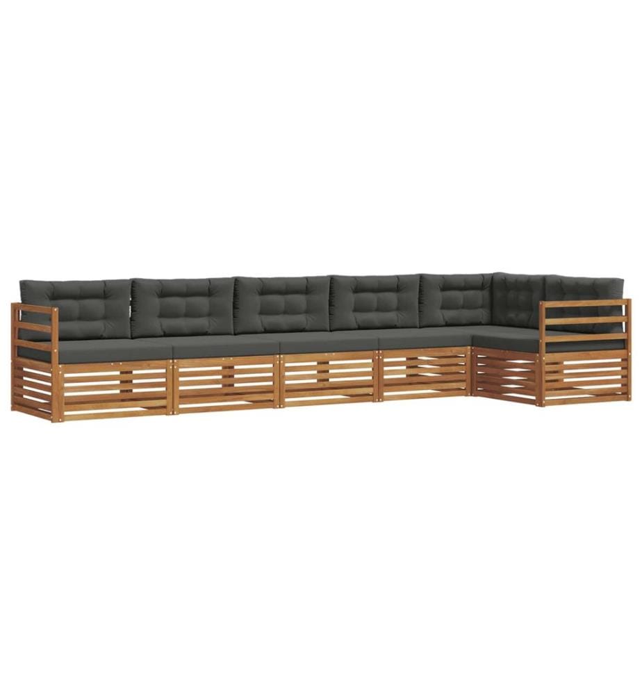 vidaXL Ensemble de canapés d'extérieur 6 pcs Naturel et Anthracite