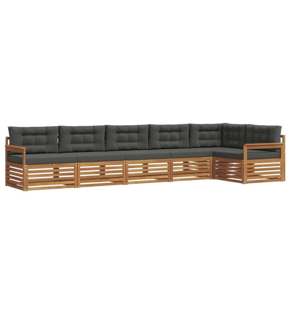 vidaXL Ensemble de canapés d'extérieur 6 pcs Naturel et Anthracite