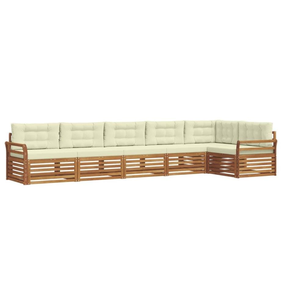 vidaXL Ensemble de canapés d'extérieur 6 pcs Naturel et Crème