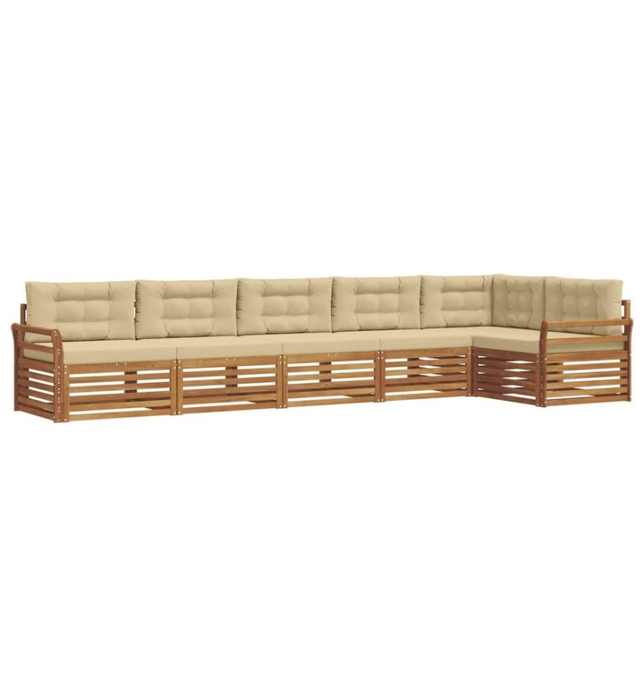 vidaXL Ensemble de canapés d'extérieur 6 pcs Naturel et Beige