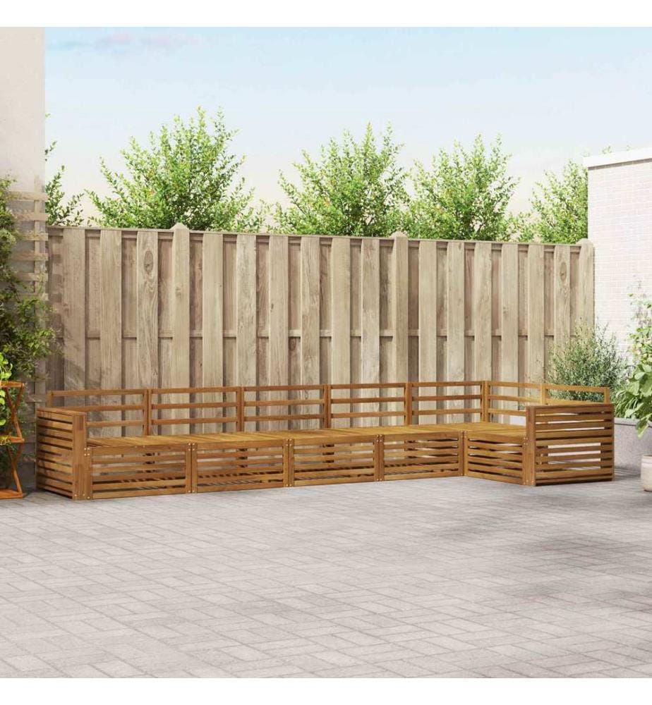 vidaXL Ensemble de canapés d'extérieur 6 pcs Naturel