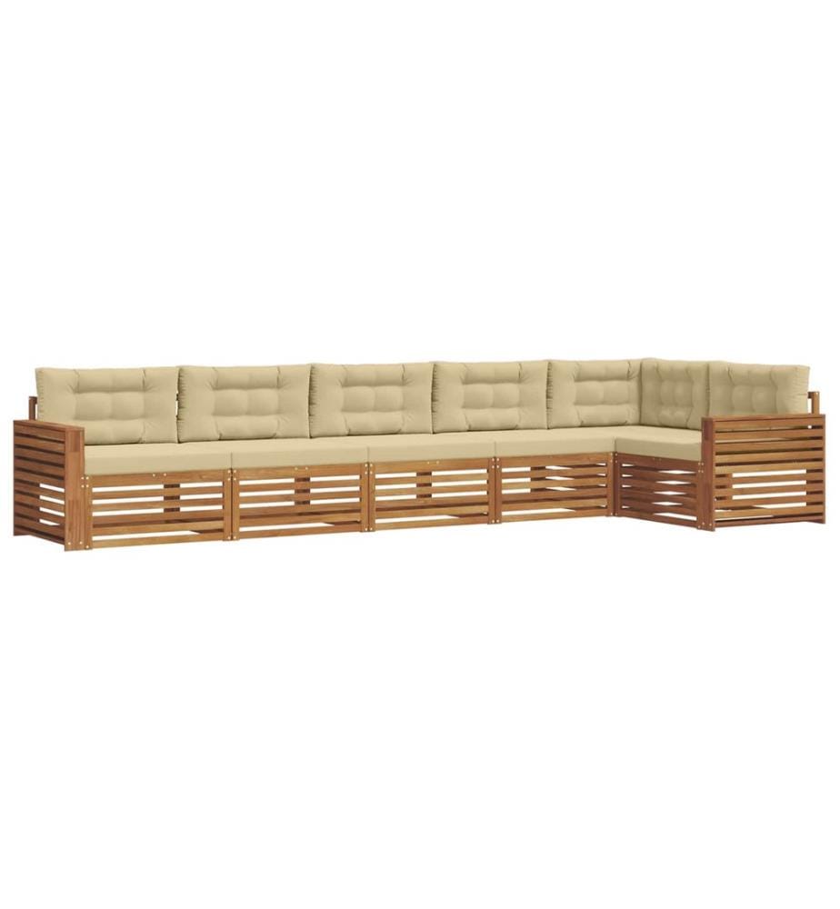 vidaXL Ensemble de canapés d'extérieur 6 pcs Naturel et Beige