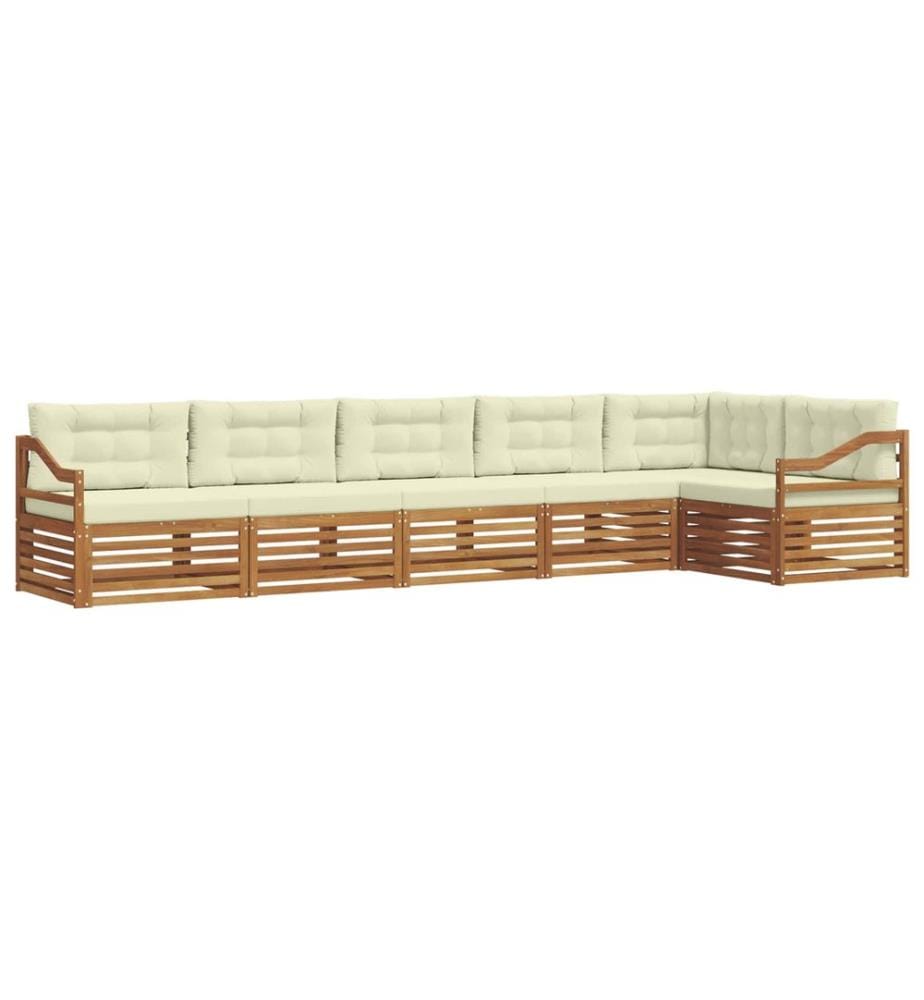 vidaXL Ensemble de canapés d'extérieur 6 pcs Naturel et Crème