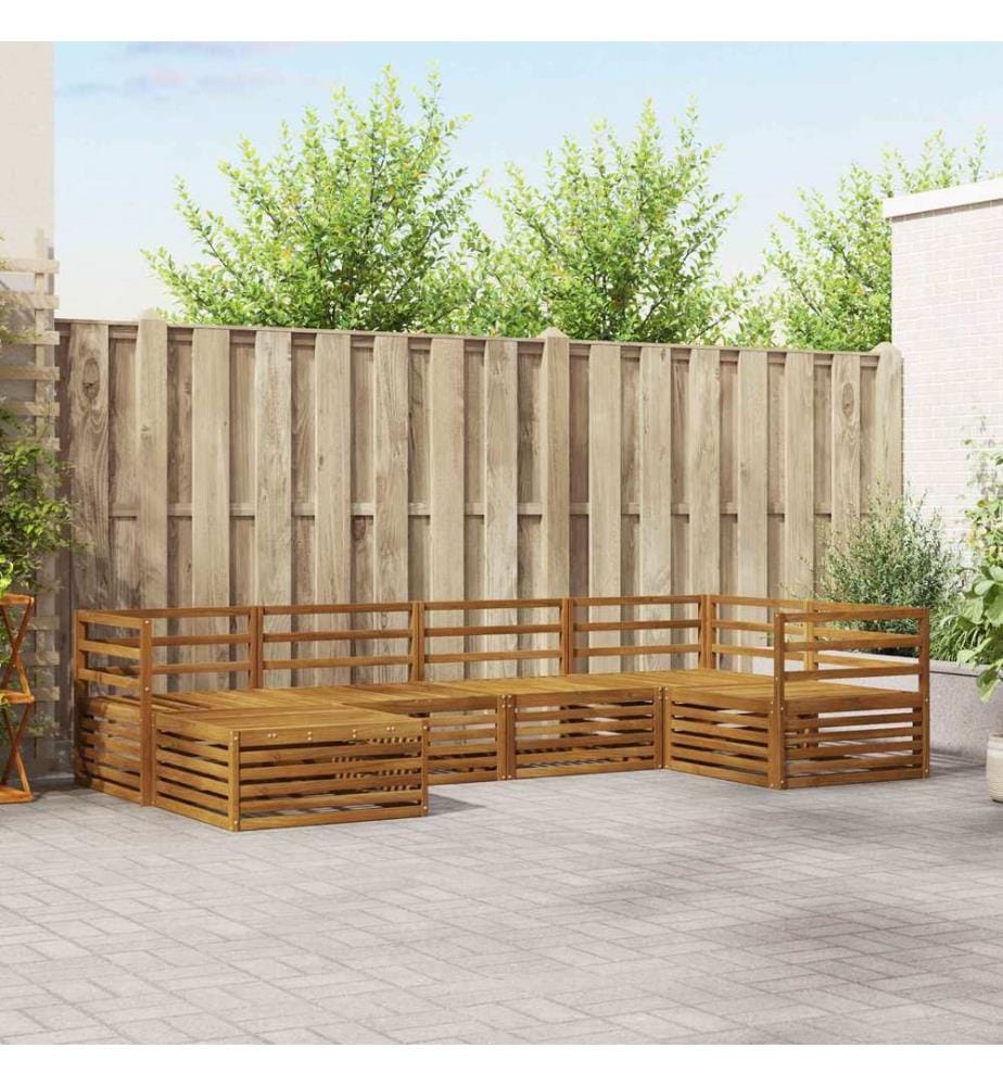 vidaXL Ensemble de canapés d'extérieur 6 pcs Naturel