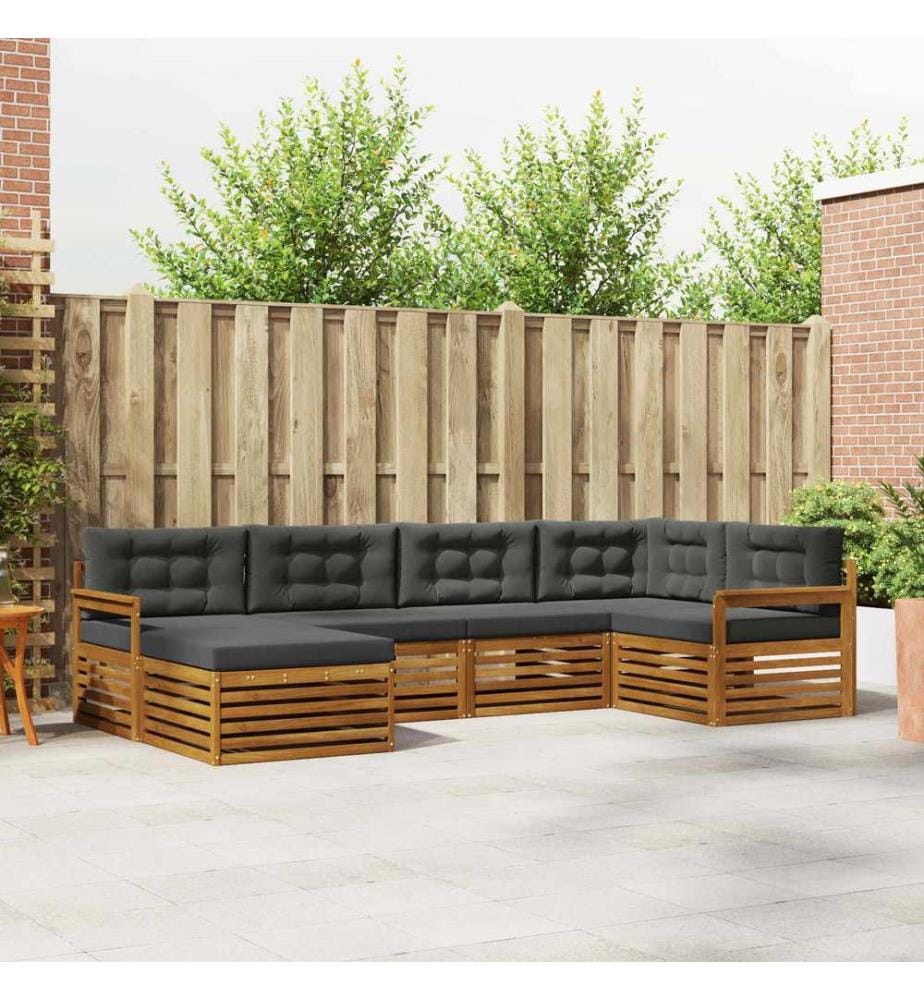 vidaXL Ensemble de canapés d'extérieur 6 pcs Naturel et Anthracite
