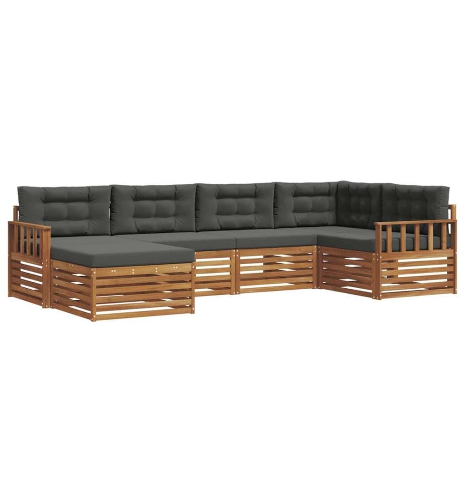 vidaXL Ensemble de canapés d'extérieur 6 pcs Naturel et Anthracite