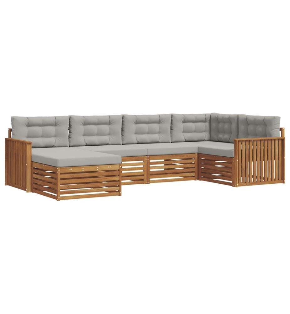 vidaXL Ensemble de canapés d'extérieur 6 pcs Gris Naturel et Clair