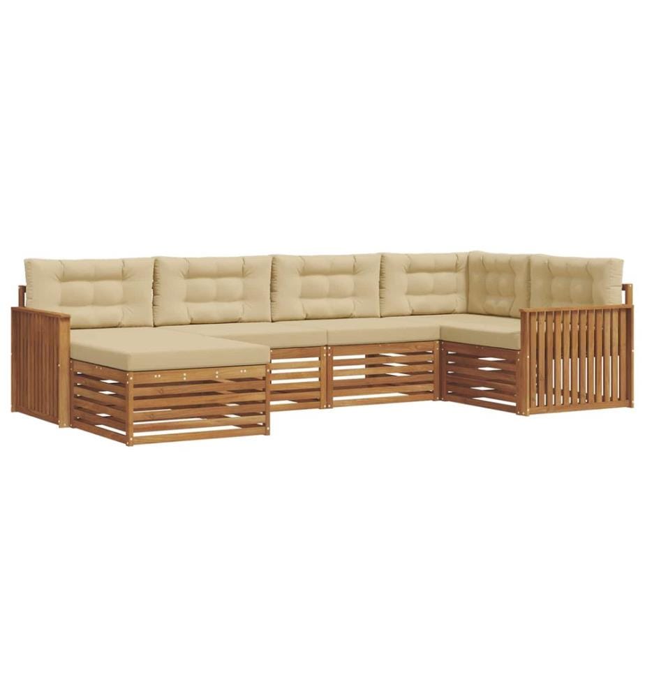 vidaXL Ensemble de canapés d'extérieur 6 pcs Naturel et Beige