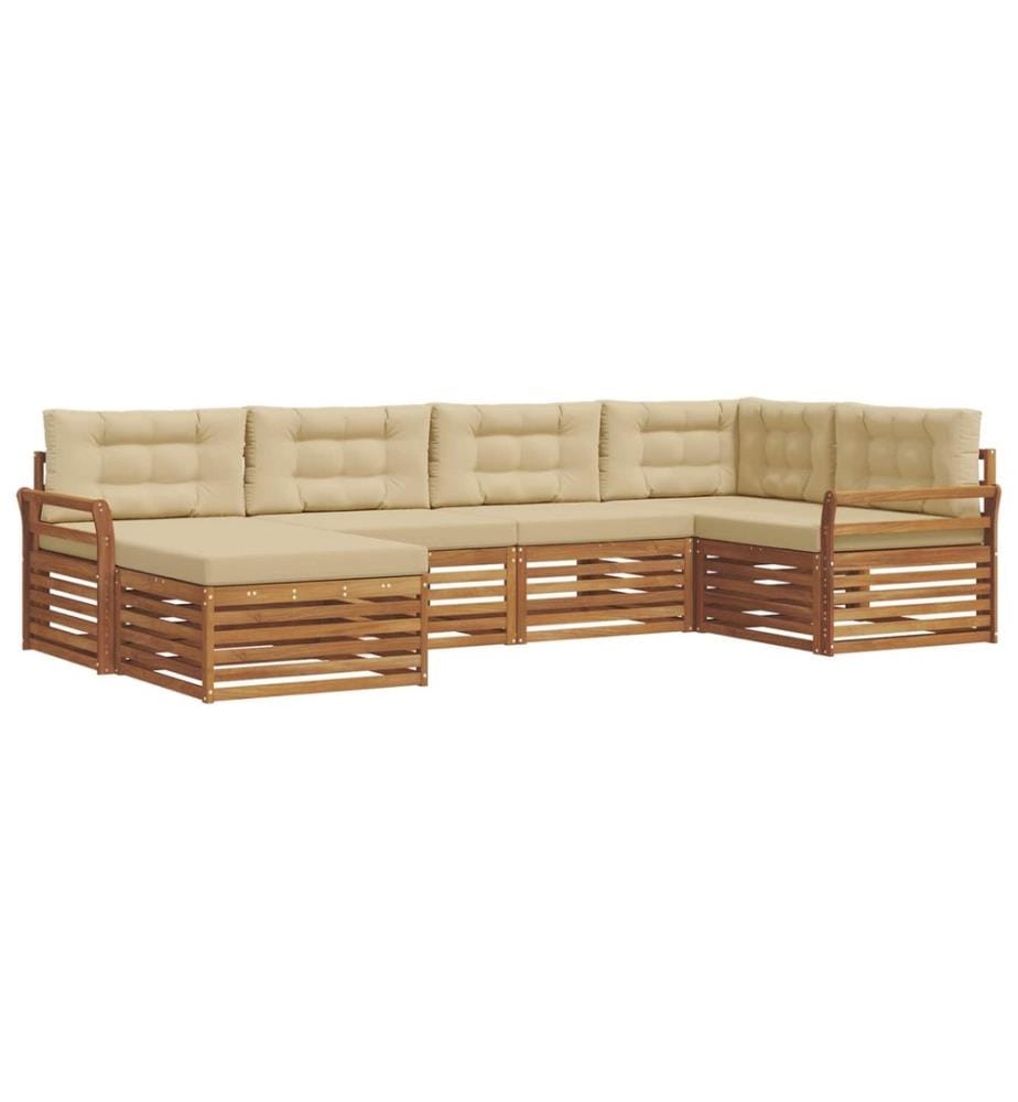 vidaXL Ensemble de canapés d'extérieur 6 pcs Naturel et Beige