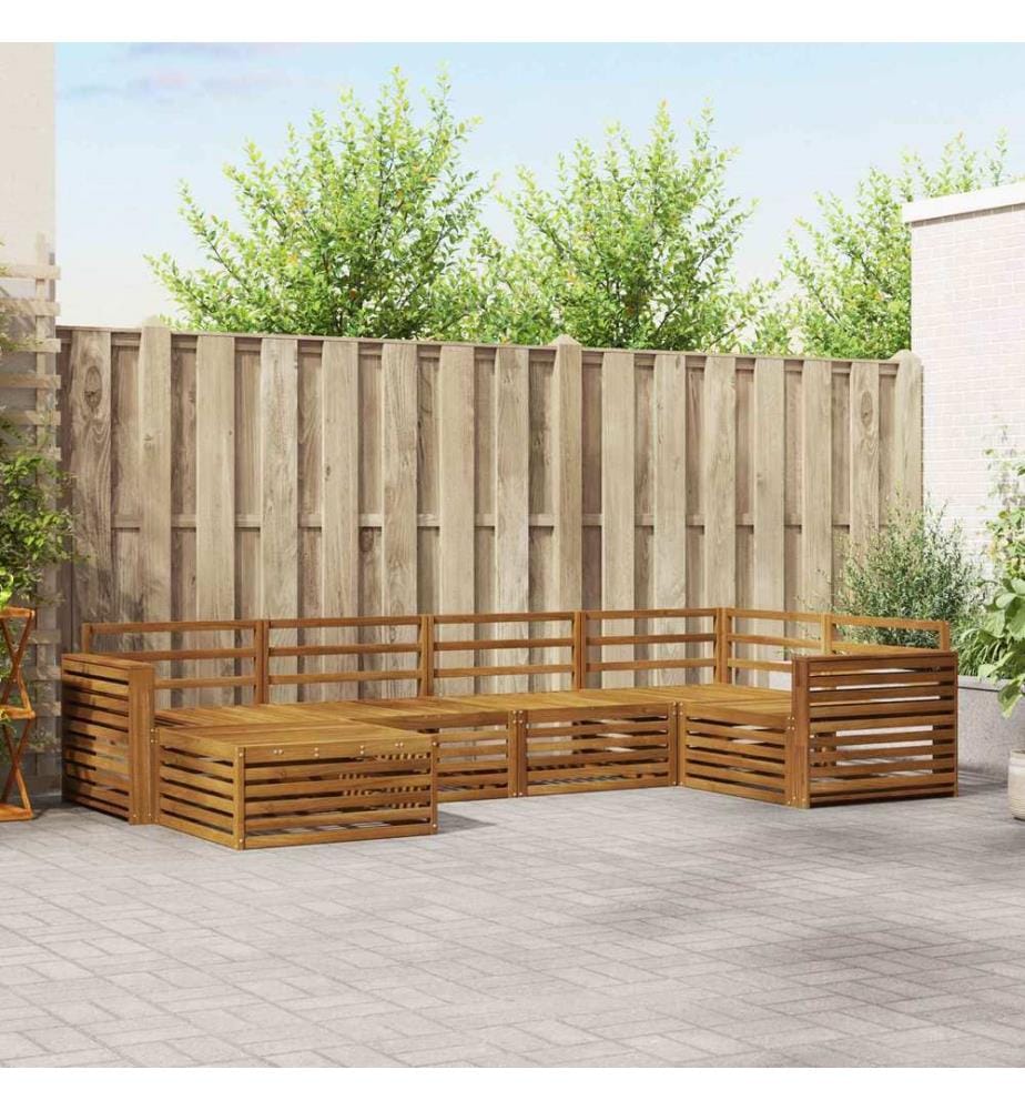 vidaXL Ensemble de canapés d'extérieur 6 pcs Naturel