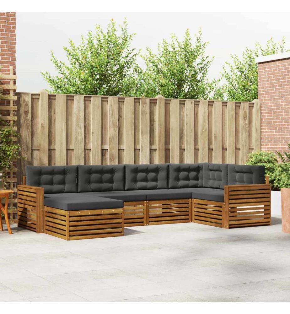 vidaXL Ensemble de canapés d'extérieur 6 pcs Naturel et Anthracite