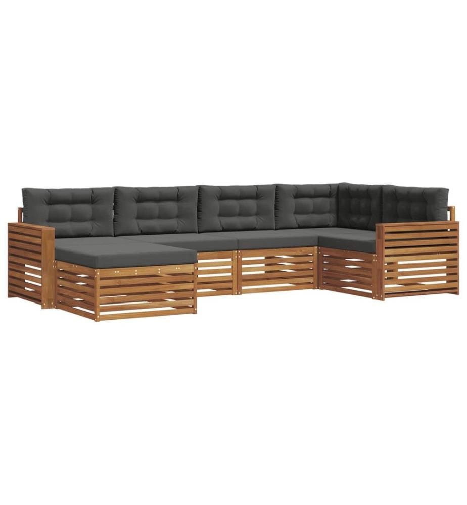 vidaXL Ensemble de canapés d'extérieur 6 pcs Naturel et Anthracite